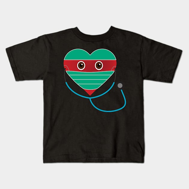 Masked Heart - Doctors Kids T-Shirt by Madethisforme